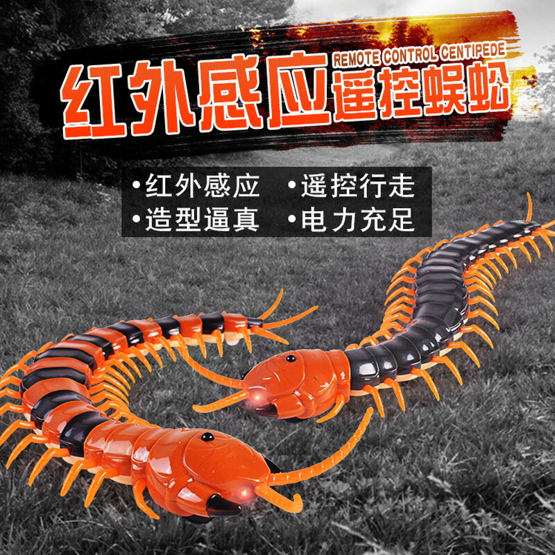 創意新奇恐怖爬行動物整蠱玩具遙控蛇蜈蚣仿真電子紅外線遙控機器