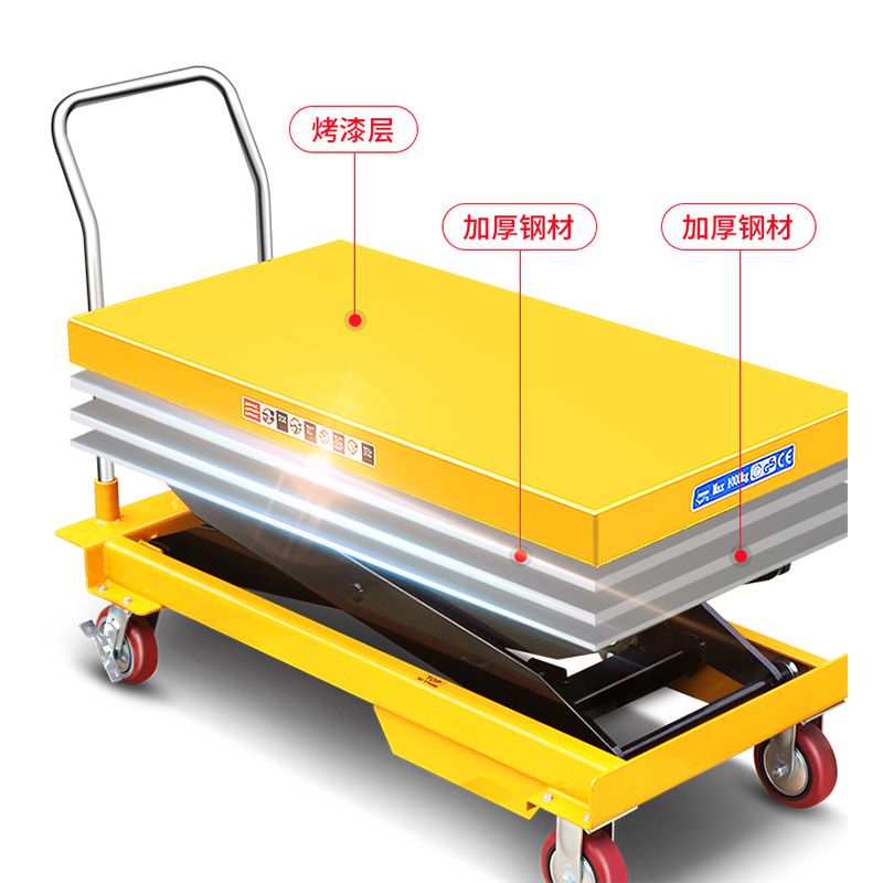 免運/快速出貨 手動液壓升降平臺1噸小型升降機平臺車移動式升高電動推車平板車LL121公司貨