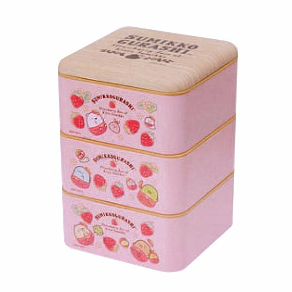 asdfkitty*日本san-x角落生物草莓寶寶3層便當盒/水果盒/收納盒/置物盒-日本正版商品