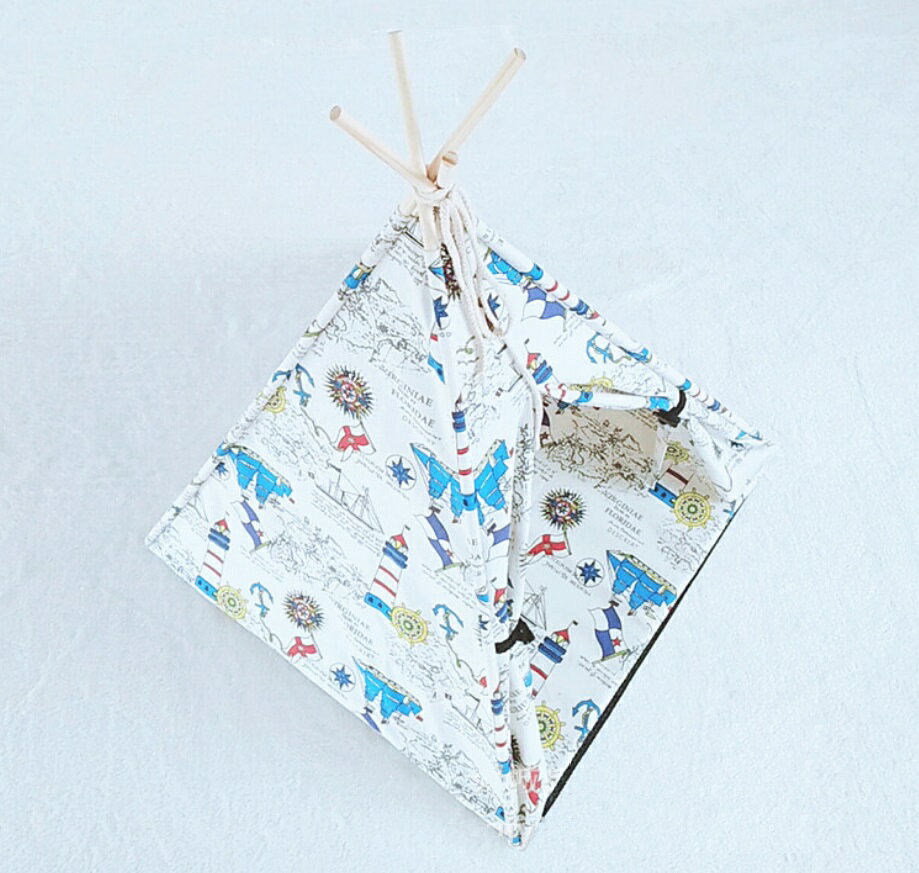 【寵物帳篷】可拆洗 亞麻 貓帳篷  狗帳篷  寵物窩 寵物墊 貓窩 狗窩 寵物用品 睡窩 寵物防潮墊