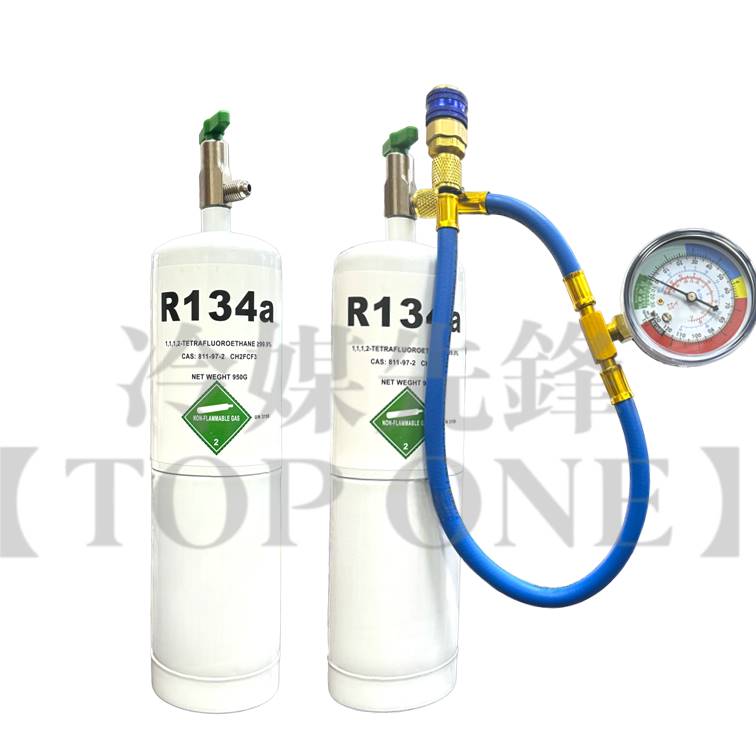 R134a冷媒 汽車冷氣空調 灌冷媒 專用充填錶組 淨重950g 國際安全標準 DIY充填 附充填步驟 台灣現貨 2B134950 1 R134a冷媒 汽車冷氣空調 灌冷媒 專用充填錶組 淨重950g 國際安全標準 DIY充填 附充填步驟 台灣現貨 2B134950 1