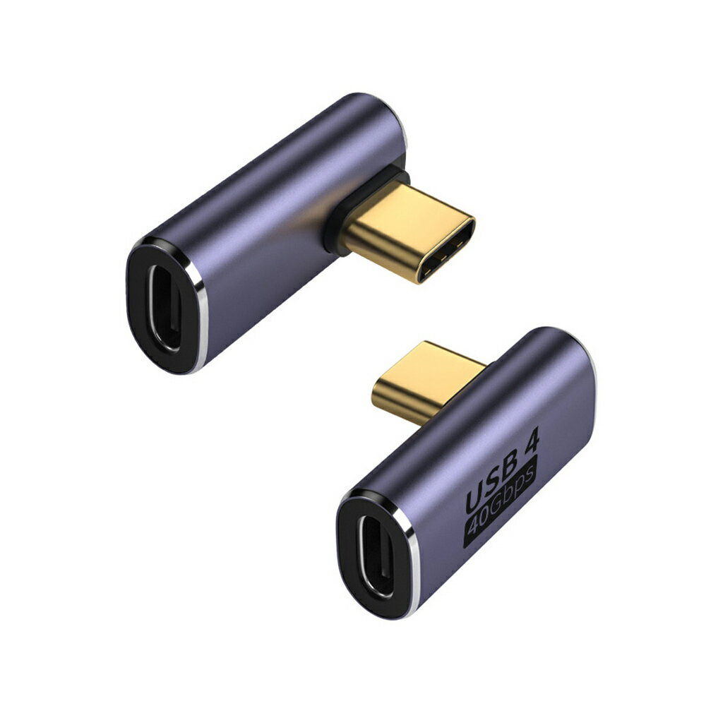 USB4 Type-C 40Gbps 多功能轉接頭- Type-C C公轉C母-中彎頭 SR3074