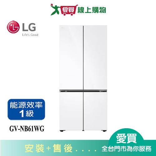 LG樂金619L智慧變頻四門冰箱GV-NB61WG_含配送+安裝【愛買】