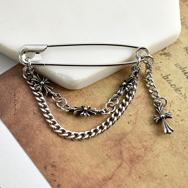 西裝別針 四個十字鍊條胸針【NCD48】