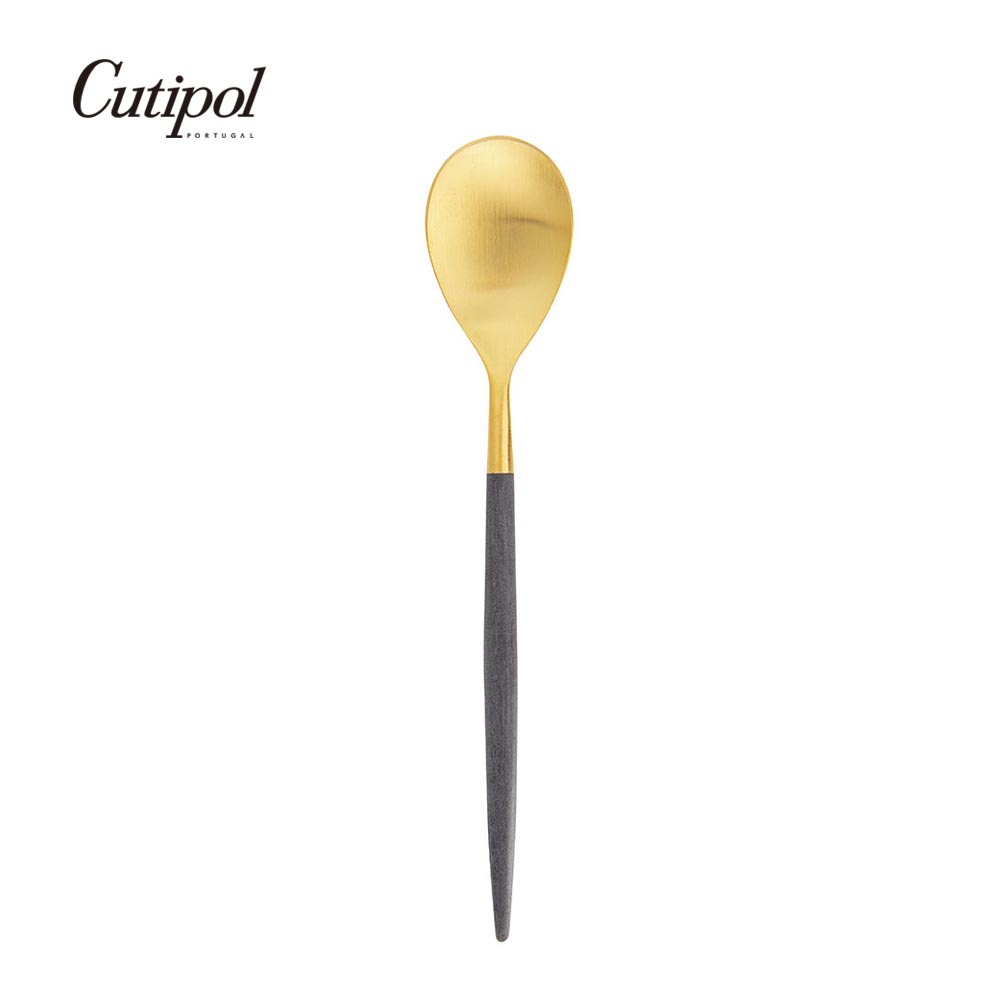 葡萄牙 Cutipol MIO系列個人餐具-18.5cm點心匙 (黑金)