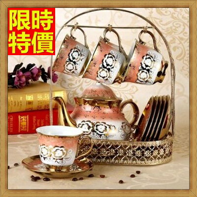 下午茶茶具含茶壺咖啡杯組合-6人手工雕刻描繪低調奢華高檔陶瓷茶具5色69g58【獨家進口】【米蘭精品】