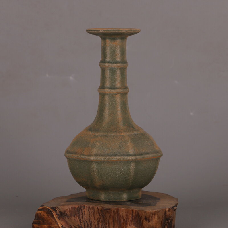 宋 汝窯清涼寺竹節瓶 仿 宋代出土舊貨瓷器古玩古董五大名窯裝飾
