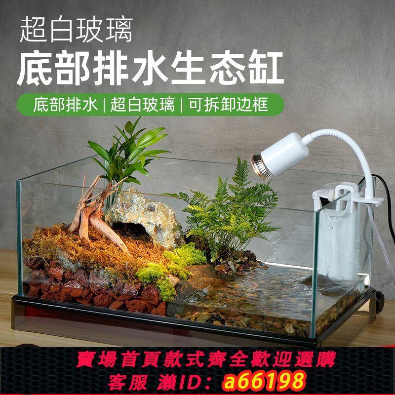 【臺灣公司 可開發票】原生溪流缸家用全套造景水族客廳桌面南美風超清加厚玻璃生態魚缸