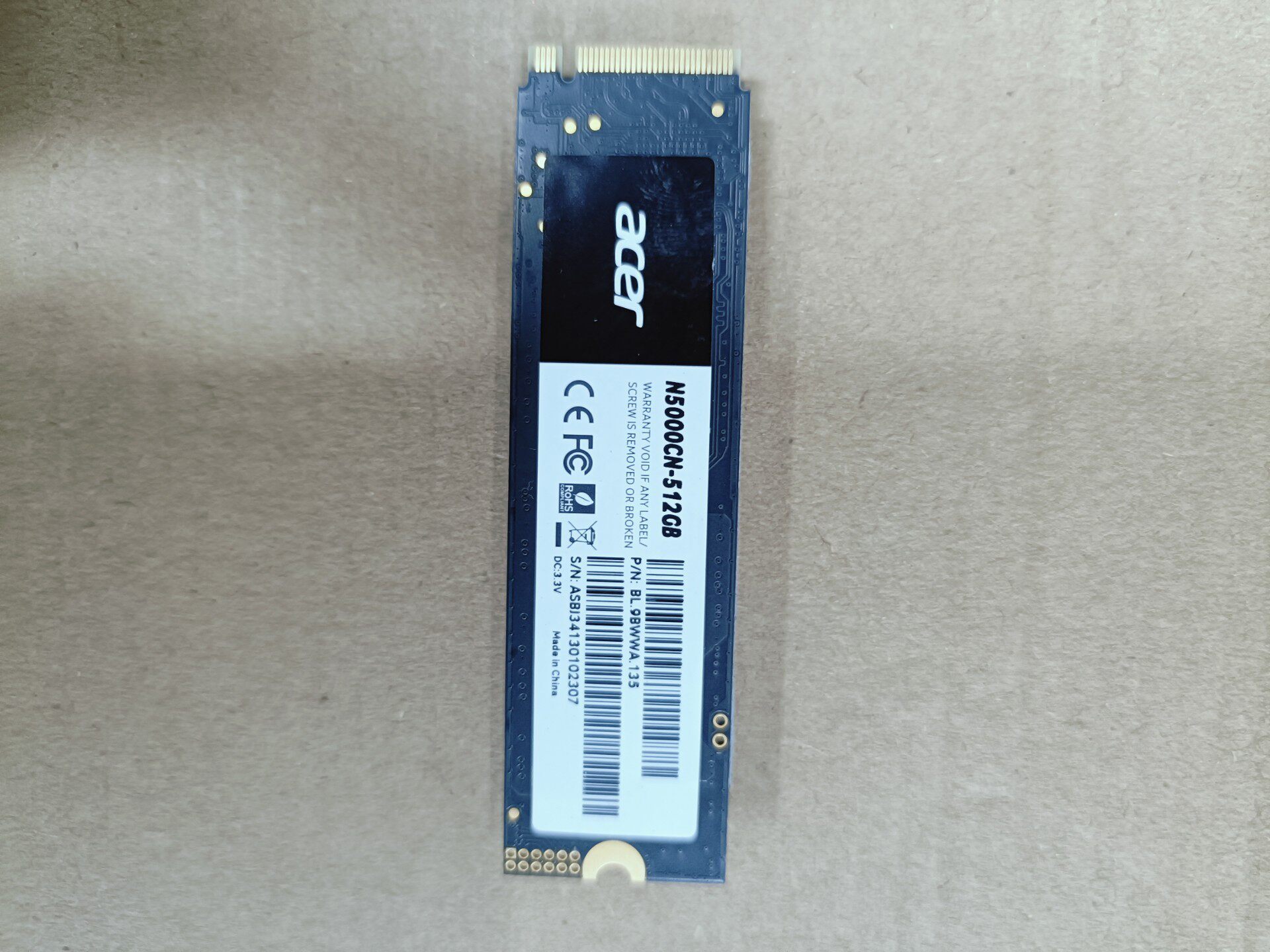 Acer原裝NC500 512G NVMe SSD固態硬碟 M.2介面 高速傳輸 健康度99% 免運 二手良品