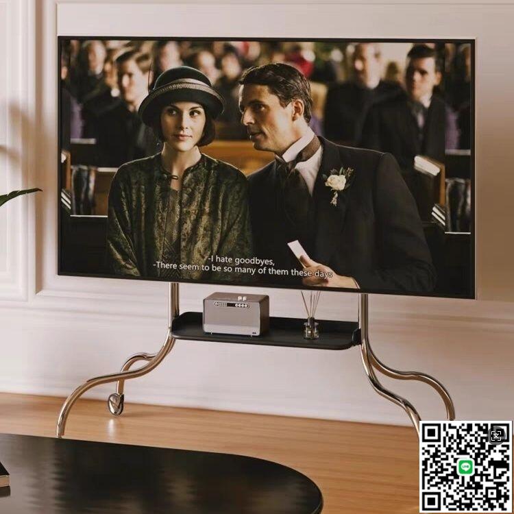 【千羽家居】優惠網紅簡約不銹鋼掛架 多功能通用電視機支架 落地式帶輪移動式顯示屏