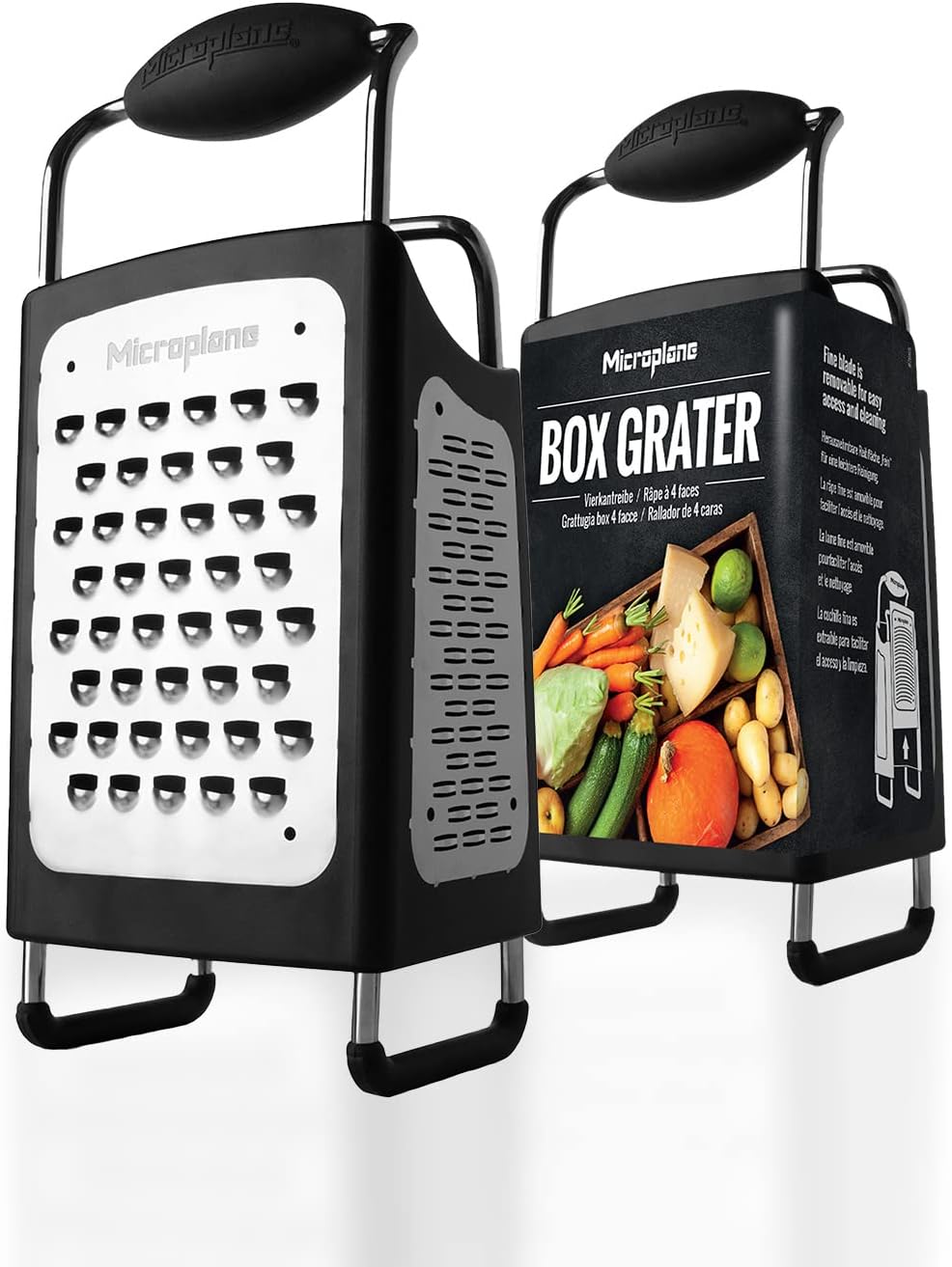 [4美國直購] Microplane 34006 4合1箱型刨刀 細齒 粗齒 小片條 切片 Box Grater