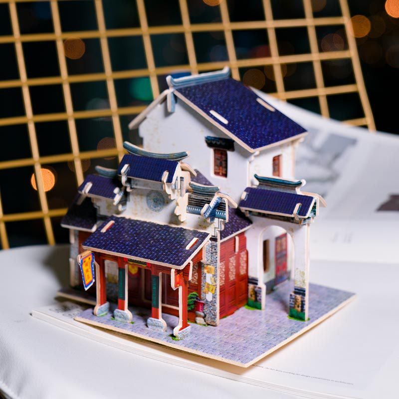 快速出貨 公司貨 若態3d立體拼圖木質DIY拼板小屋 兒童益智玩具世界風情小板積木