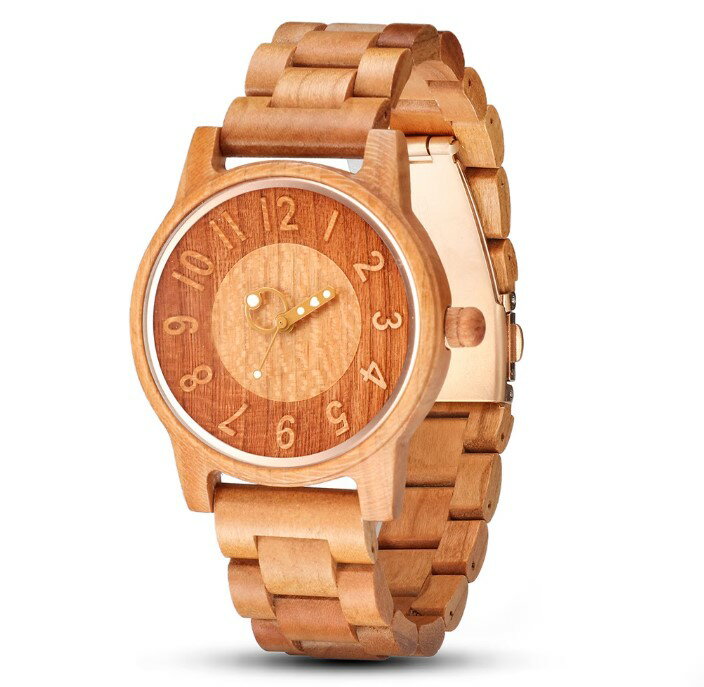 shifenmei【日本代購】復古懷舊木錶  男錶 圓形字母 S5557-03