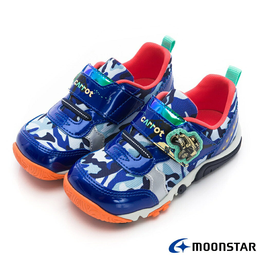 日本月星Moonstar機能童鞋-公園系列-2E運動鞋款CRC23895藍(中小童段)15~19cm