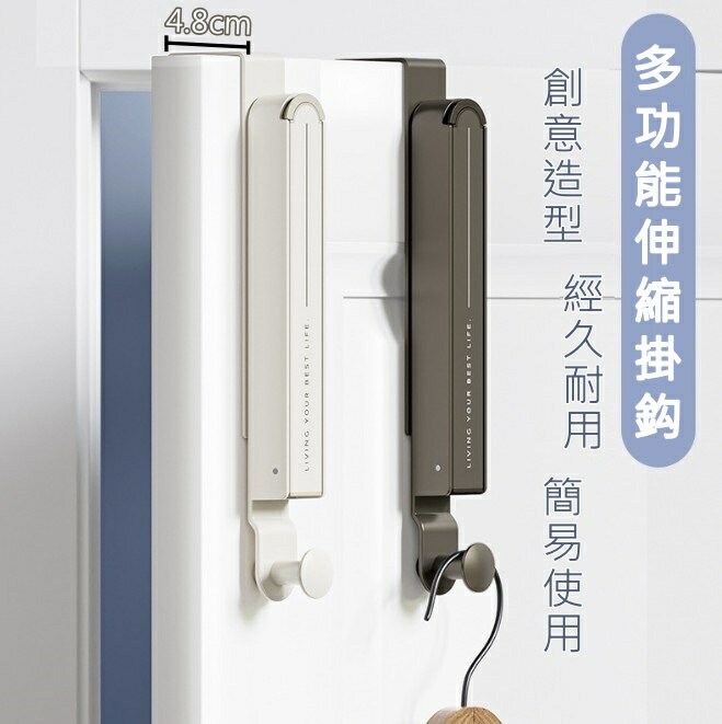 【iWork花屋】門後摺疊掛勾衣架 免打孔掛衣架 掛衣鉤  無痕壁掛門 靜音 太空鋁 門後掛鉤 加倍收納衣服 衣帽鉤 旅行隨身攜帶 5