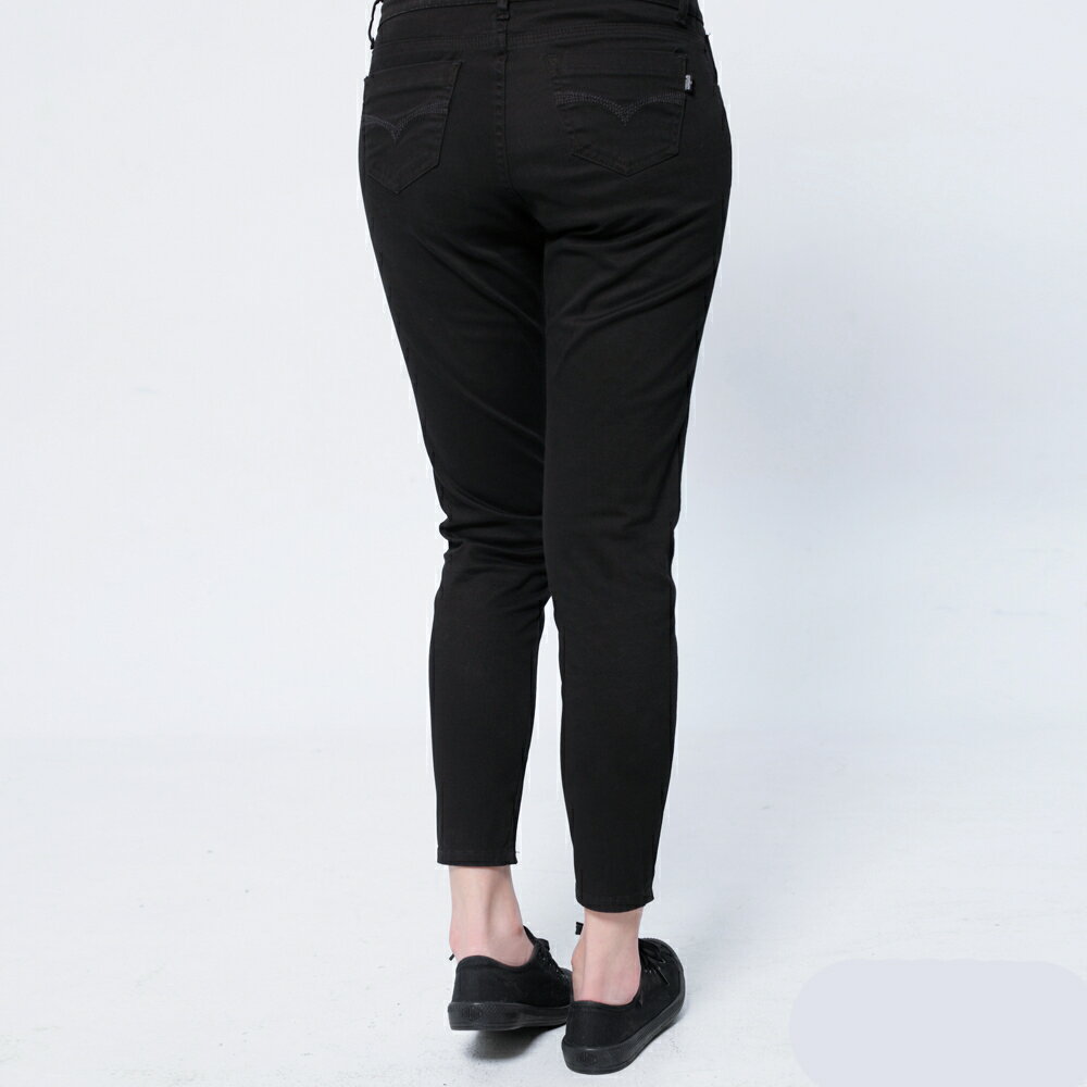 女裝 彈力9分小直筒休閒長褲 黑色/灰色 (970192) 【5th STREET】【APP下單享4%回饋】 聖誕禮物券 最高折700 6