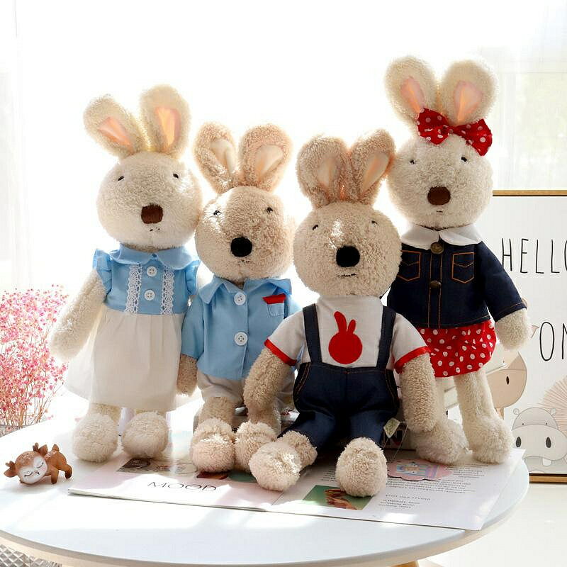 可愛蘇克雷兔公仔毛絨玩具衣服可脫情侶小兔子玩偶 女孩生日禮物 玩偶/生日/情人/聖誕禮物/毛絨娃娃/抱枕娃娃