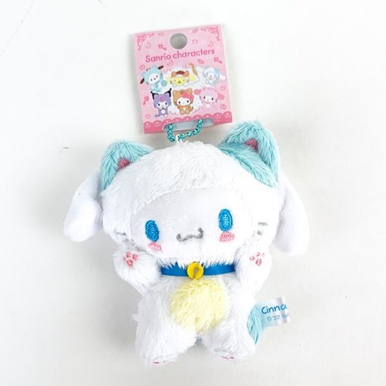 【震撼精品百貨】大耳狗 Cinnamoroll~日本Sanrio三麗鷗 大耳狗 絨毛玩偶吊飾-貓咪裝*54209