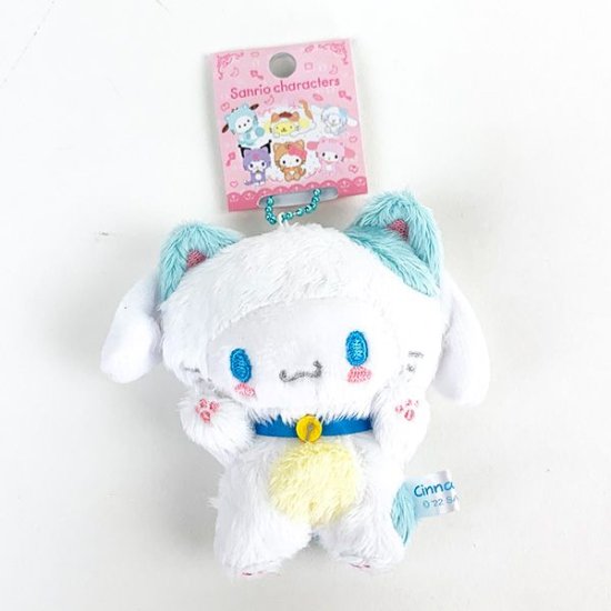 【震撼精品百貨】大耳狗_Cinnamoroll~日本Sanrio三麗鷗 大耳狗 絨毛玩偶吊飾-貓咪裝*54209