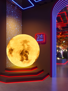 3D造型月球燈星空裝飾防水大碼燈圓球超大號戶外月亮星球月球吊燈