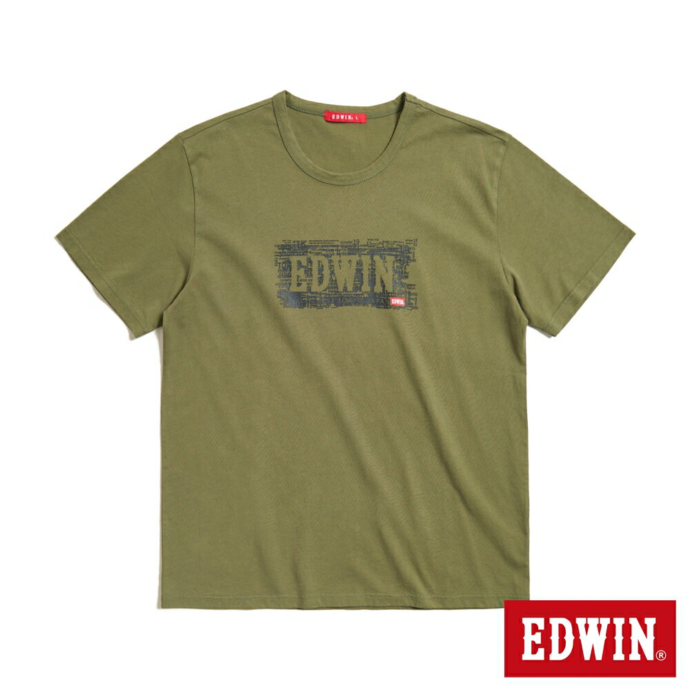 EDWIN 人氣復刻款 EDGE 細碎字LOGO短袖T恤-男款 綠色 #滿2件享折扣