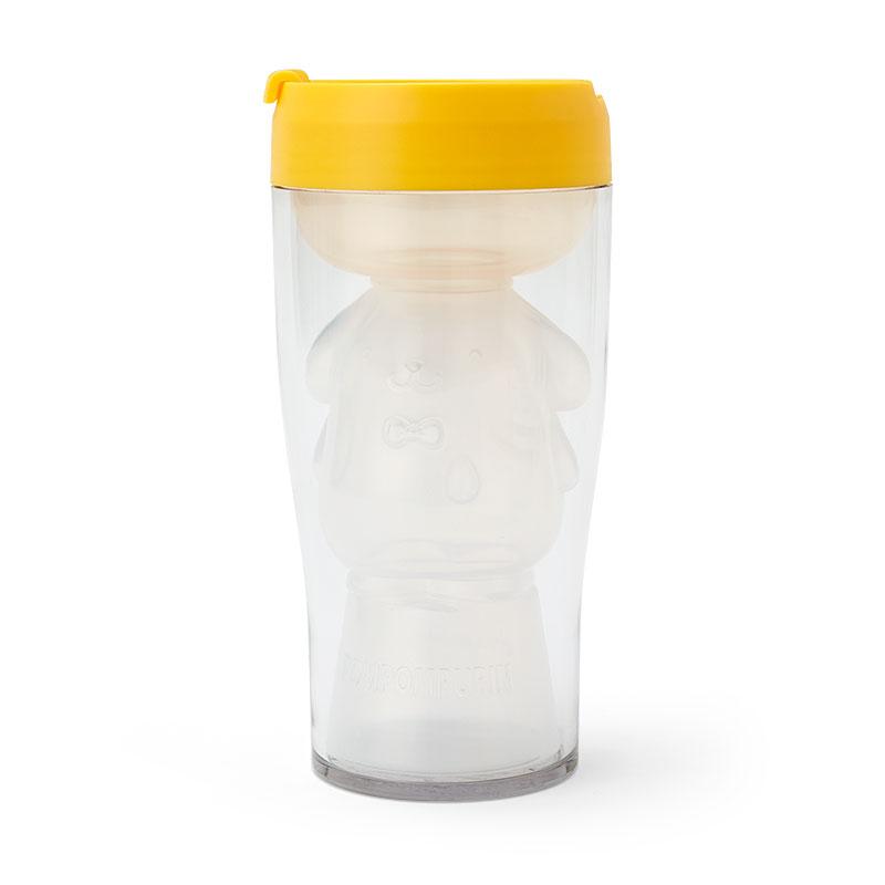 真愛日本 布丁狗 黃 造型水杯 雙層 樹脂水杯 附蓋 果汁杯 造型杯 禮物 ID35