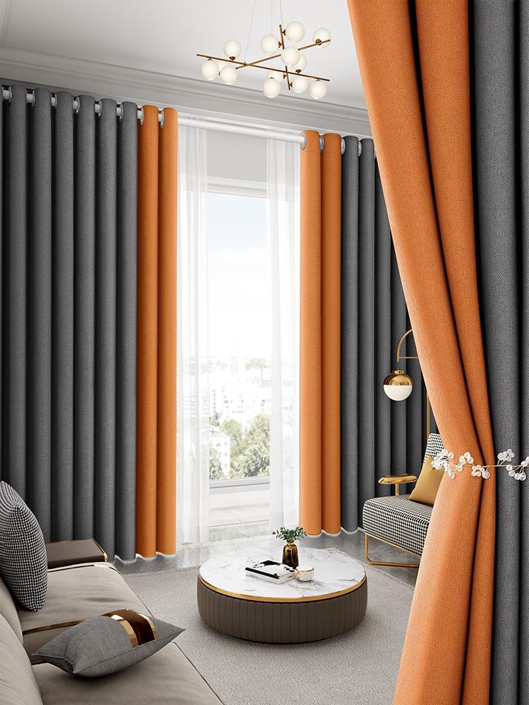 客廳窗簾免打孔安裝臥室全遮光遮陽棉麻加厚2021年新款遮陽布陽臺
