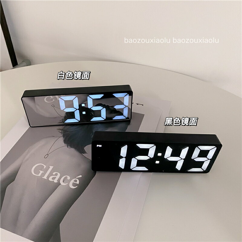 鬧鐘墻掛式韓國ins數字時鐘發光立體鐘LED電子立體掛鐘顯示