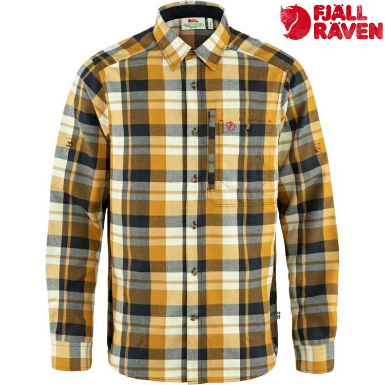 Fjallraven 北極狐 男款 Fjallglim Shirt 法蘭絨襯衫/健行長袖襯衫 81380 232-555 蕎麥棕/暗深藍