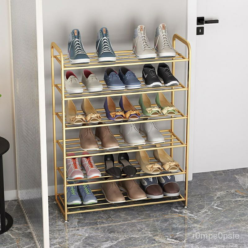 【免運🚛】北歐輕奢省空間鐵藝多層鞋架簡約現代經濟型簡易傢用門口大長鞋櫃