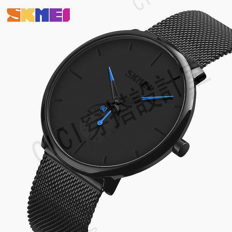 【電子發票＋費】時刻美 SKMEI 9185 時尚簡約男士手錶頂級品牌豪華商務防水 鋼帶 男表 防水手錶 石英手錶【亞德機械五金家居】