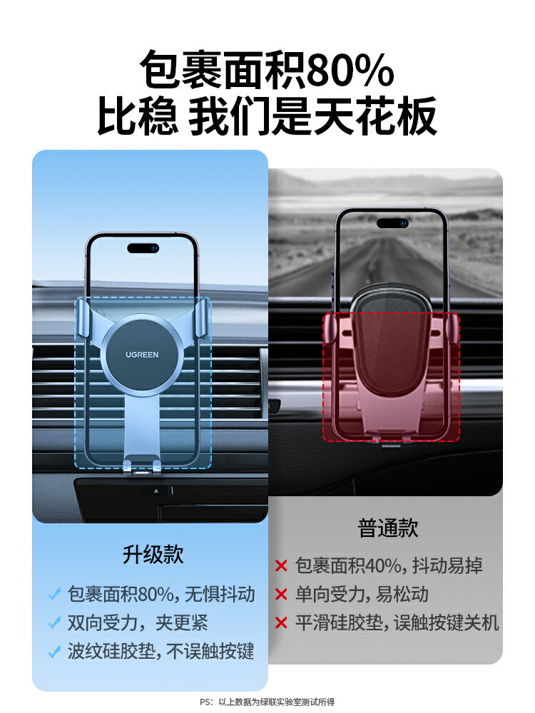 綠聯車載手機支架新款汽車用出風口手機架專用車內導航車上支撐架【北歐家居生活】