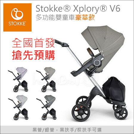 ✿蟲寶寶✿【挪威Stokke】時尚全能 豪華高景觀 嬰兒手推車 Xplory V6 豪華款 - 莫蘭迪灰座椅