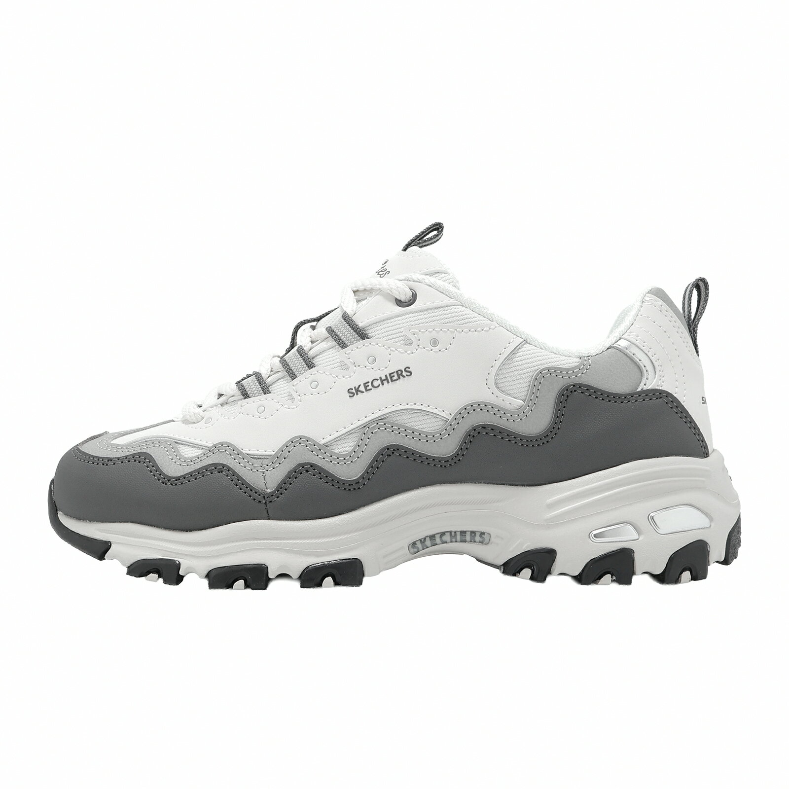 Skechers 休閒鞋 D Lites 女鞋 白 灰 緩衝 拼接 老爹鞋 150725LTGY
