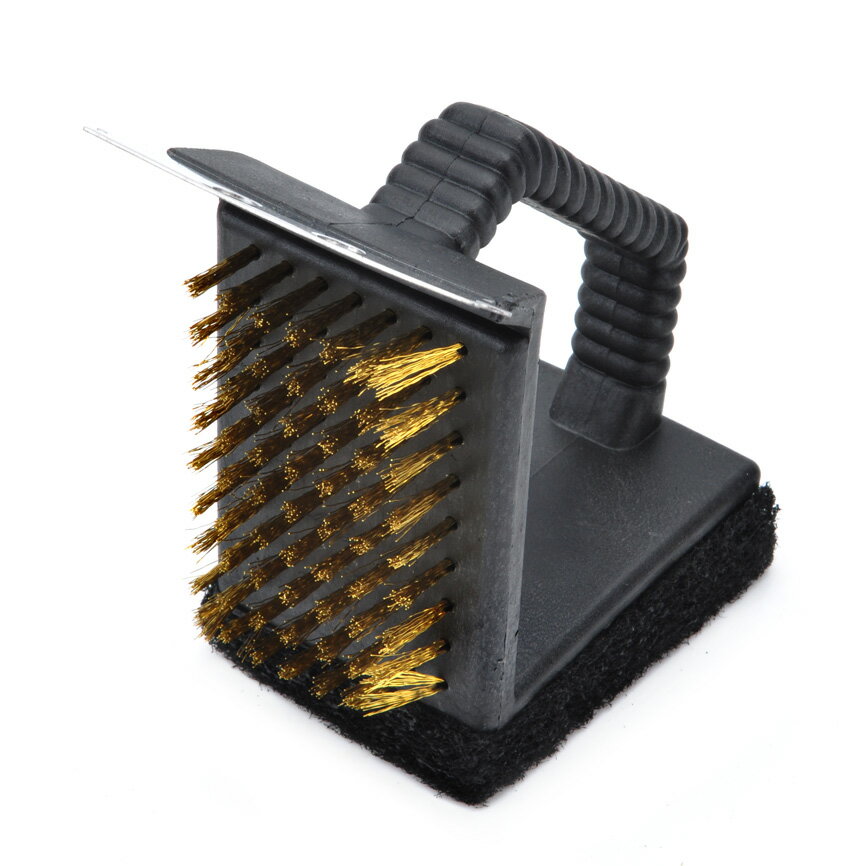 三合一多功能燒烤清潔刷鋼絲刷燒烤爐實用工具戶外燒烤油刷燒烤刷 4