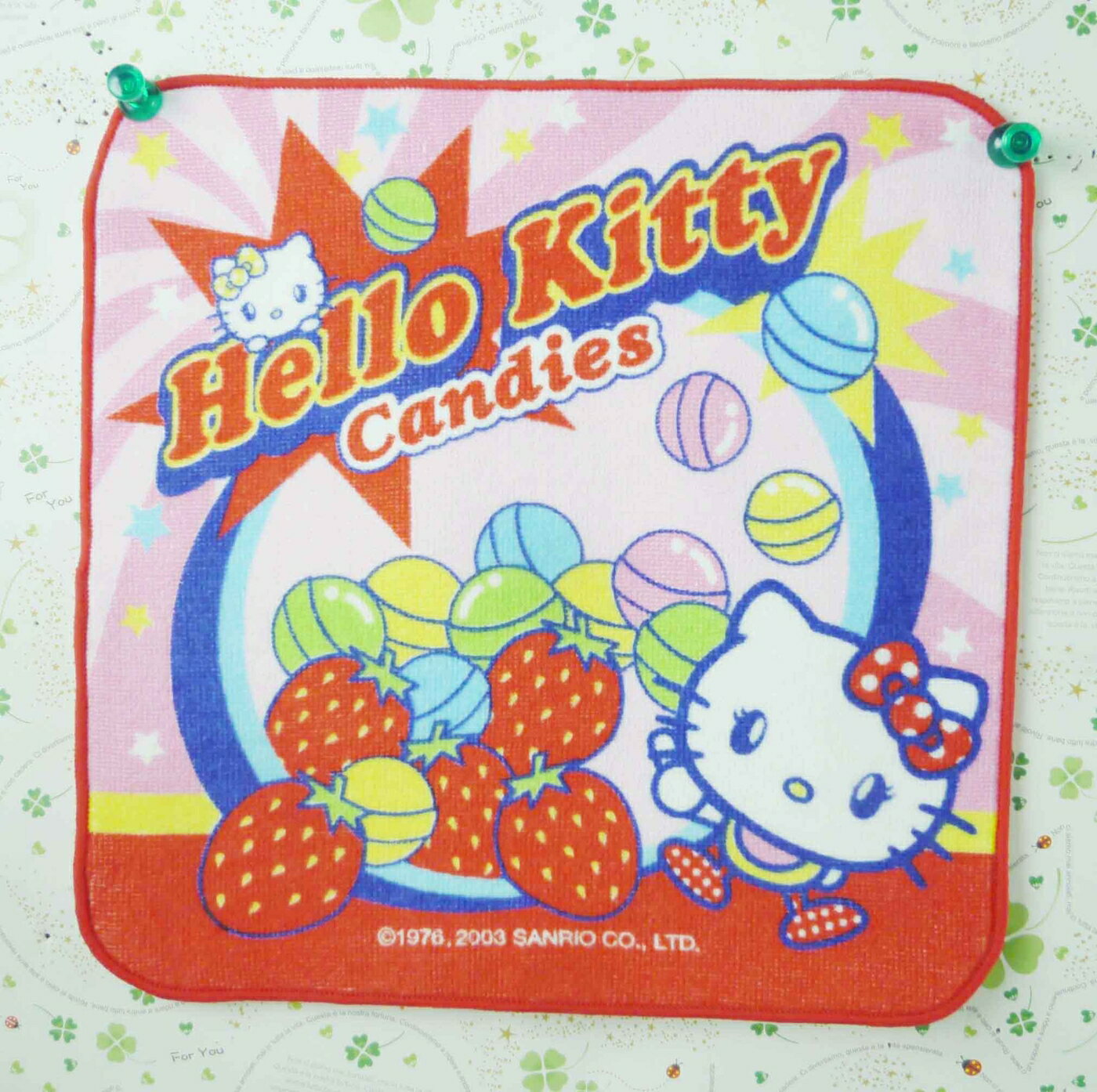 【震撼精品百貨】Hello Kitty 凱蒂貓 方巾/毛巾-草莓糖果 震撼日式精品百貨