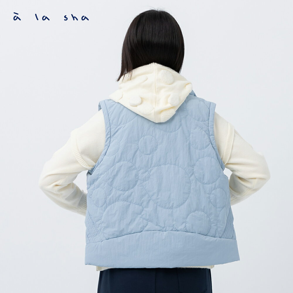 a la sha 貓點點絎縫鋪棉背心外套 1