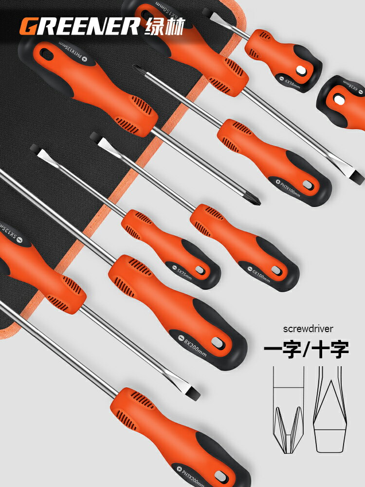 綠林螺絲刀五金工具十字一字家用套裝小超硬工業級多功能起子改錐