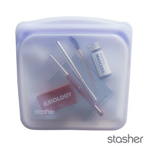 美國Stasher 白金矽膠密封袋-方形粉紫 ST0102008A