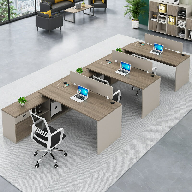 免運速發 辦公桌 工位桌 員工桌辦公室辦公桌子簡約現代公司職員工位4人電腦桌子職員桌2人工作桌