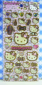【震撼精品百貨】Hello Kitty 凱蒂貓 KITTY立體鑽貼紙-粉豹紋 震撼日式精品百貨