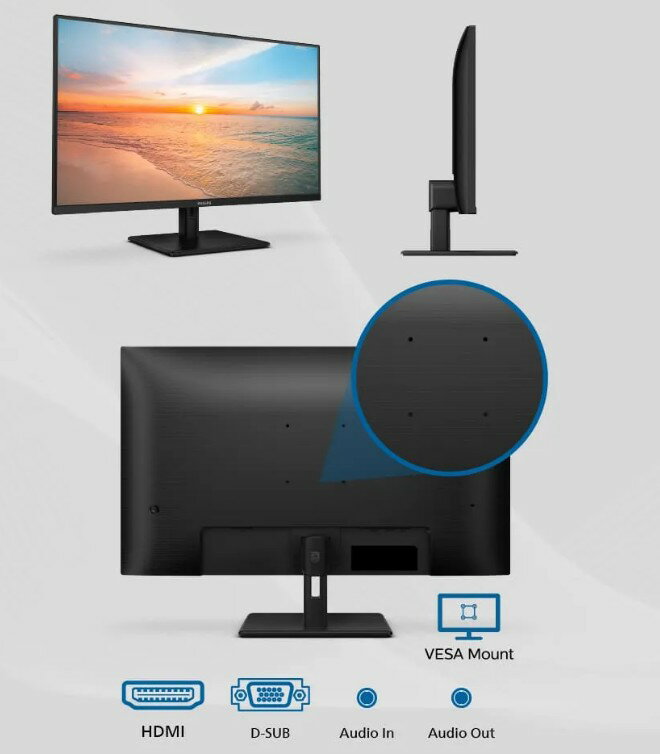 PHILIPS 飛利浦 32E1N1100L 32吋 VA 100Hz 螢幕 電腦螢幕 6