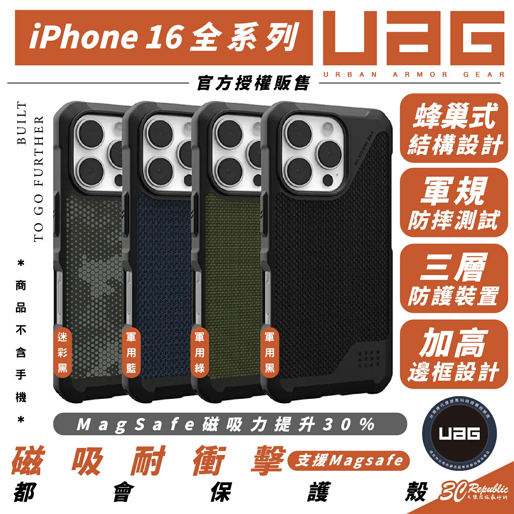 【APP享4%回饋】UAG 磁吸 耐衝擊 都會款MagSafe 保護殼 防摔殼 適 iPhone 16 Plus