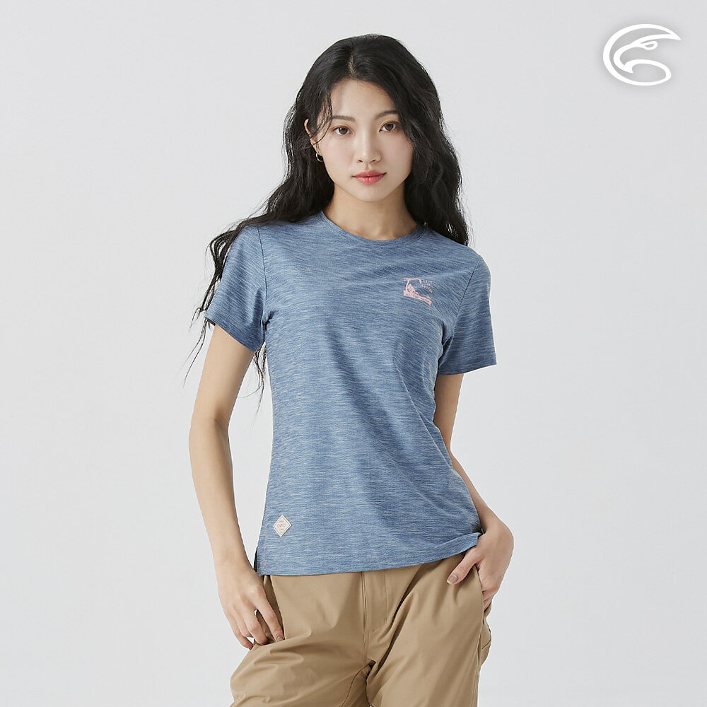 ADISI 女浪花洞洞短袖圓領透氣圖T AL2511012 (S-3XL)｜透氣 吸濕排汗 快乾 輕量 彈性 排汗衣