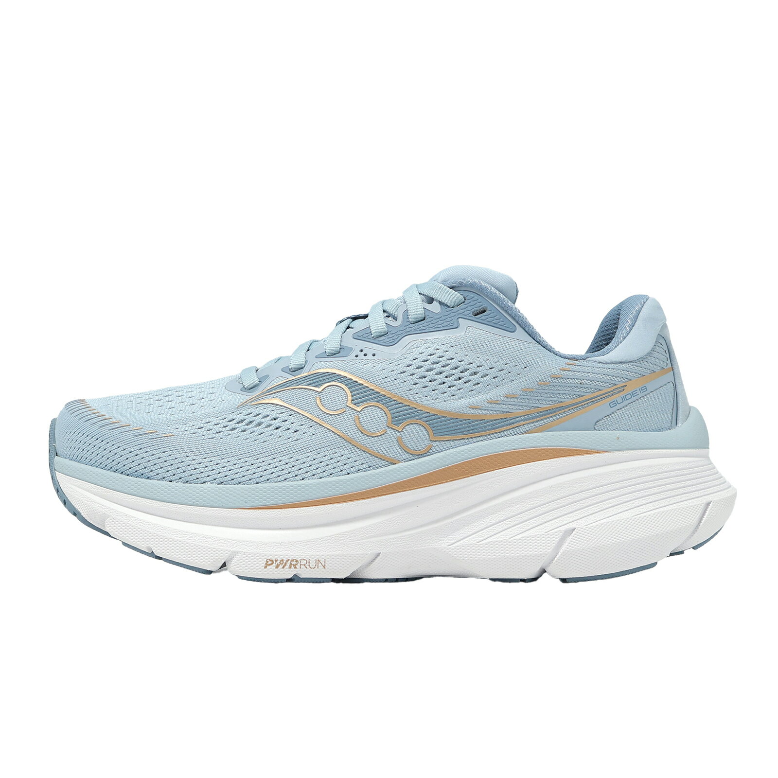 Saucony 索康尼 慢跑鞋 Guide 19 寬楦 女鞋 藍 金 緩震 運動鞋 S11059142