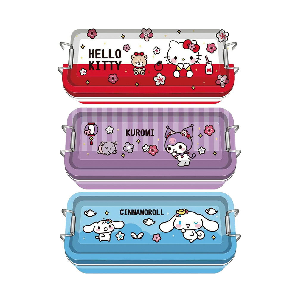 三麗鷗(歡樂系列)鐵扣三層鐵筆盒(款式隨機出貨)【九乘九購物網】