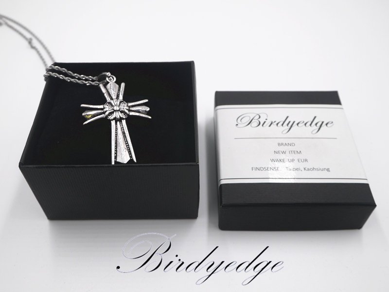 BIRDYEDGE品牌設計 耶穌 聖母 十字 玫瑰 鋼鍊 項鍊 免運費 聖母十字劍 勝花 圖騰 花卉