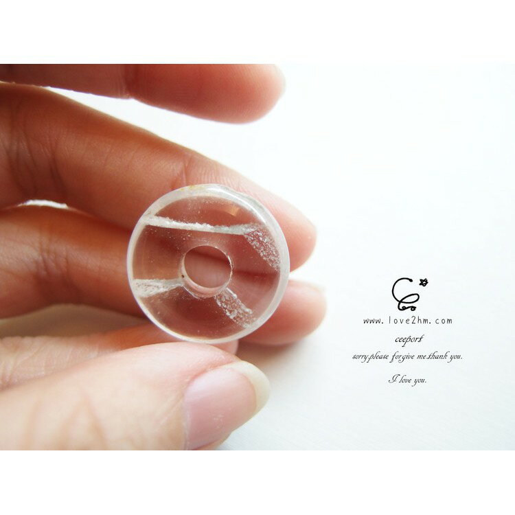 平安扣-幽靈意象2/白幽靈/晶石鍊墜/ [晶晶工坊-love2hm]