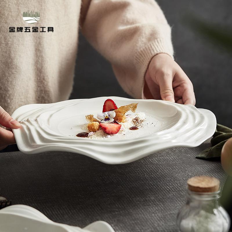 中式異形個性涼菜盤 陶瓷 意境菜特色酒店餐具西餐牛排意面盤定 制Swj7232