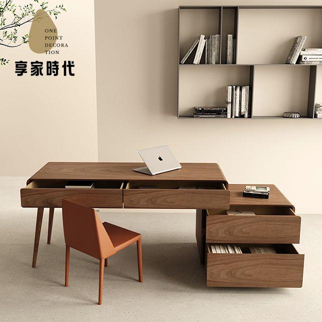 廠家直銷 電腦桌 辦公桌 電競桌 書桌 新款家用臺式旋轉書桌極臥室胡桃色轉角電腦桌書桌梳妝臺組合 工廠直銷 八折下殺syes